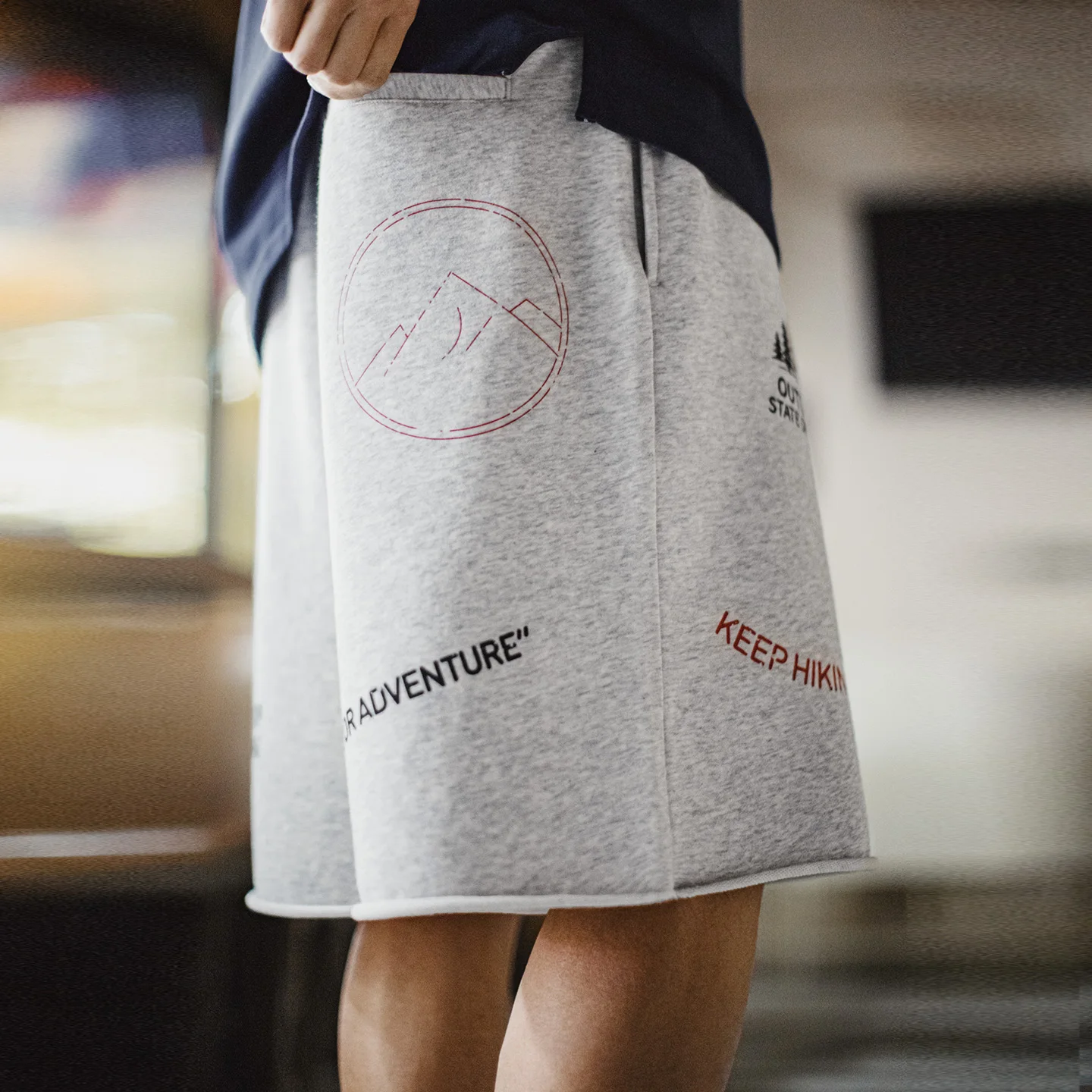 Pantalones Cortos de Verano para Hombre Maden, Estampado Retro, Holgados, Deportivos, Cintura Elástica, Casuales, Tejidos, Largos hasta la Rodilla, Estilo Americano