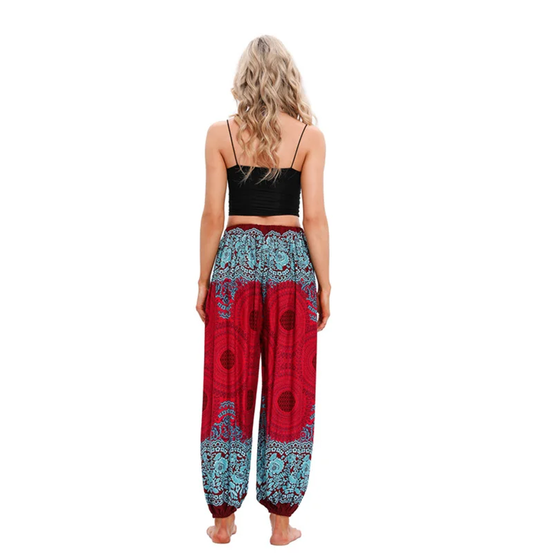 Pantalones De Yoga bohemios para Mujer, Hippie, Harem, estampado teñido, ropa De cintura alta, Pantalone De Mujer, Cintura Alta, Calca femenina, playa