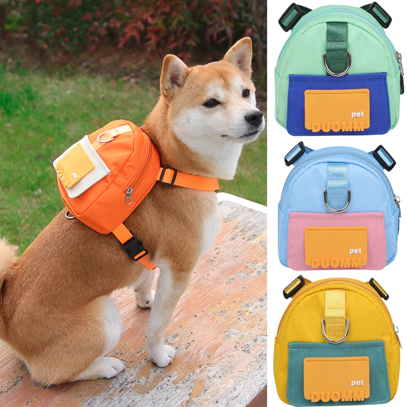 Mochila escolar para perros pequeños, mochila de gran espacio Shiba Inu, arnés, suministros para exteriores, accesorios, bolsas para aperitivos