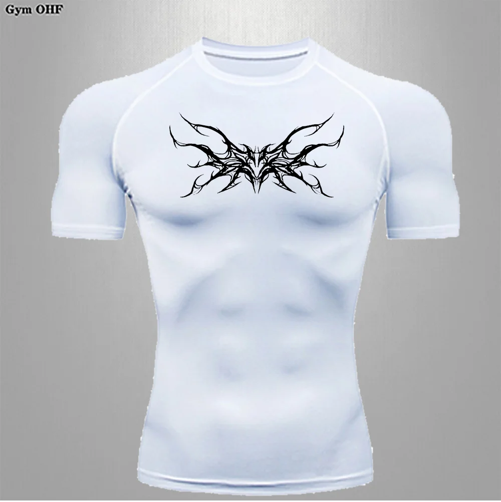 Camiseta de Compresión para Hombre, para Gimnasio, Fitness, Entrenamiento, Running, Secado Rápido, Deportiva, Verano, Moldeadora, Adelgazante, Cómoda