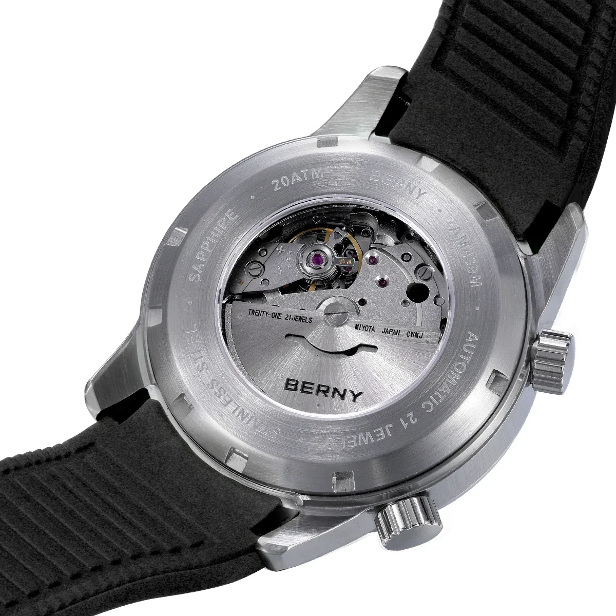 Relojes de buceo BERNY para hombre, reloj de buceo mecánico automático superluminoso resistente al agua hasta 200M, reloj de pulsera de buceo para natación de zafiro de 42mm
