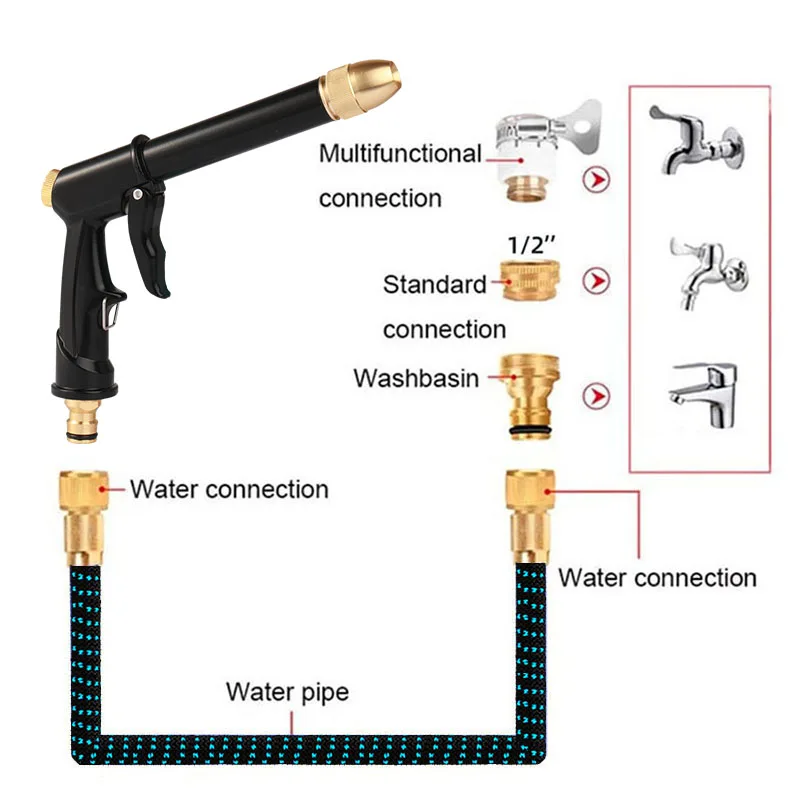 Manguera de agua de alta presión para jardín, tubo de gránulos de sésamo, extensible, mágico, Flexible, de 2,5 a 30 metros, para riego de granja, pistola de lavado de coches