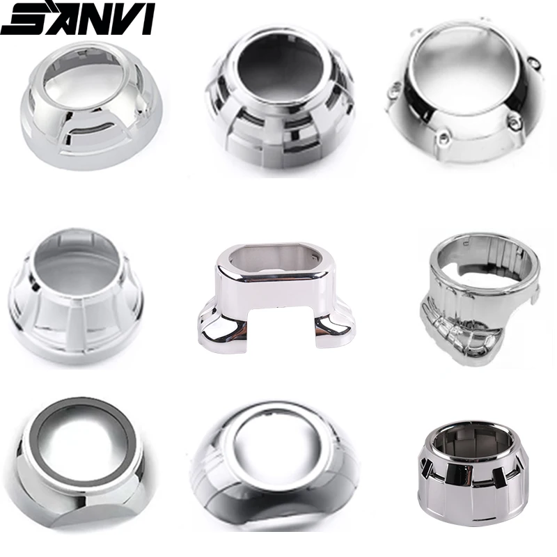 SANVI 2,5 pulgadas 3 pulgadas BI xenón/proyector LED lente máscara cubren accesorios de luz de coche