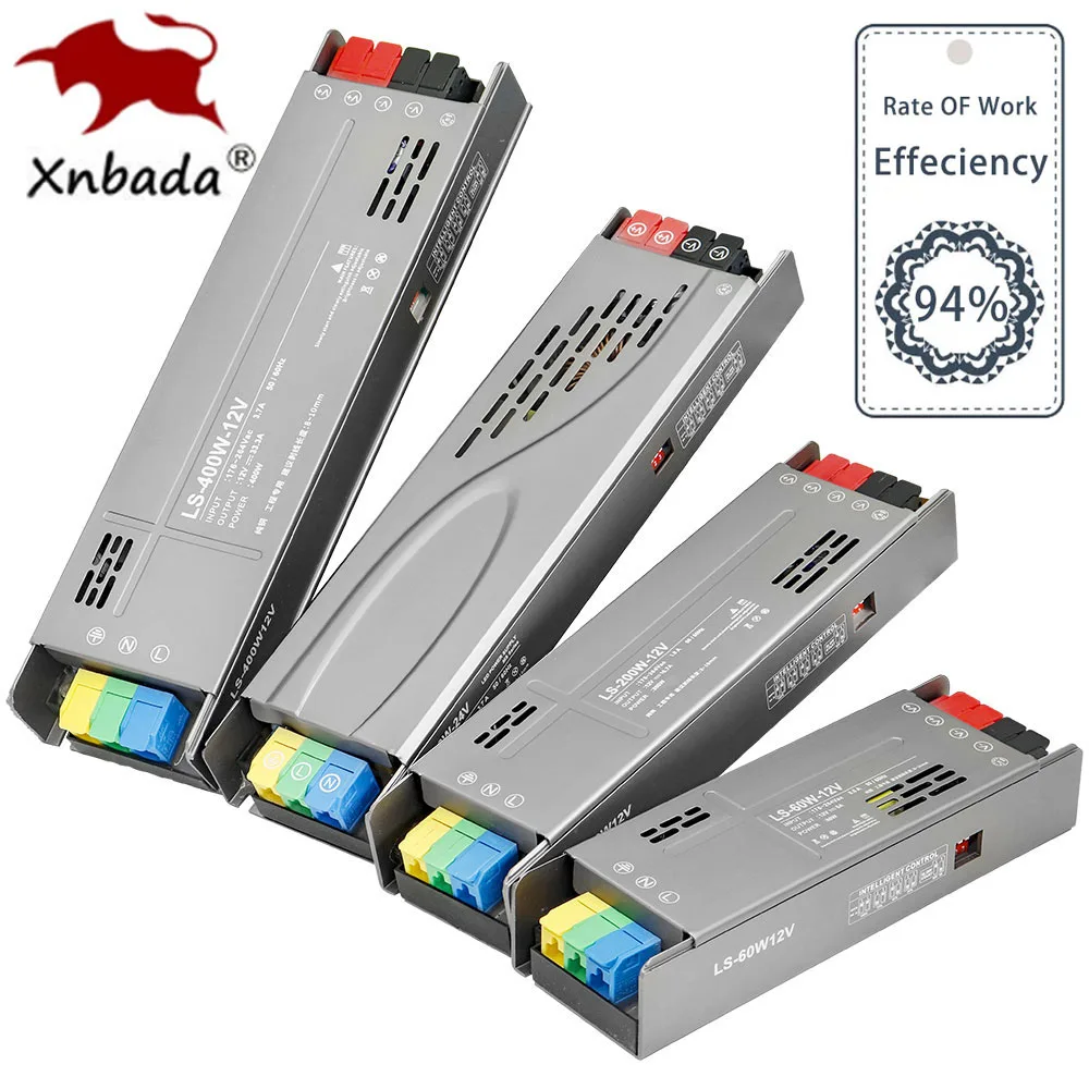 Transformadores de iluminación de fuente de alimentación LED 60W 100W 200W 300W 400W AC170-264V a DC12V/24V controlador adaptador para luces de tira Led