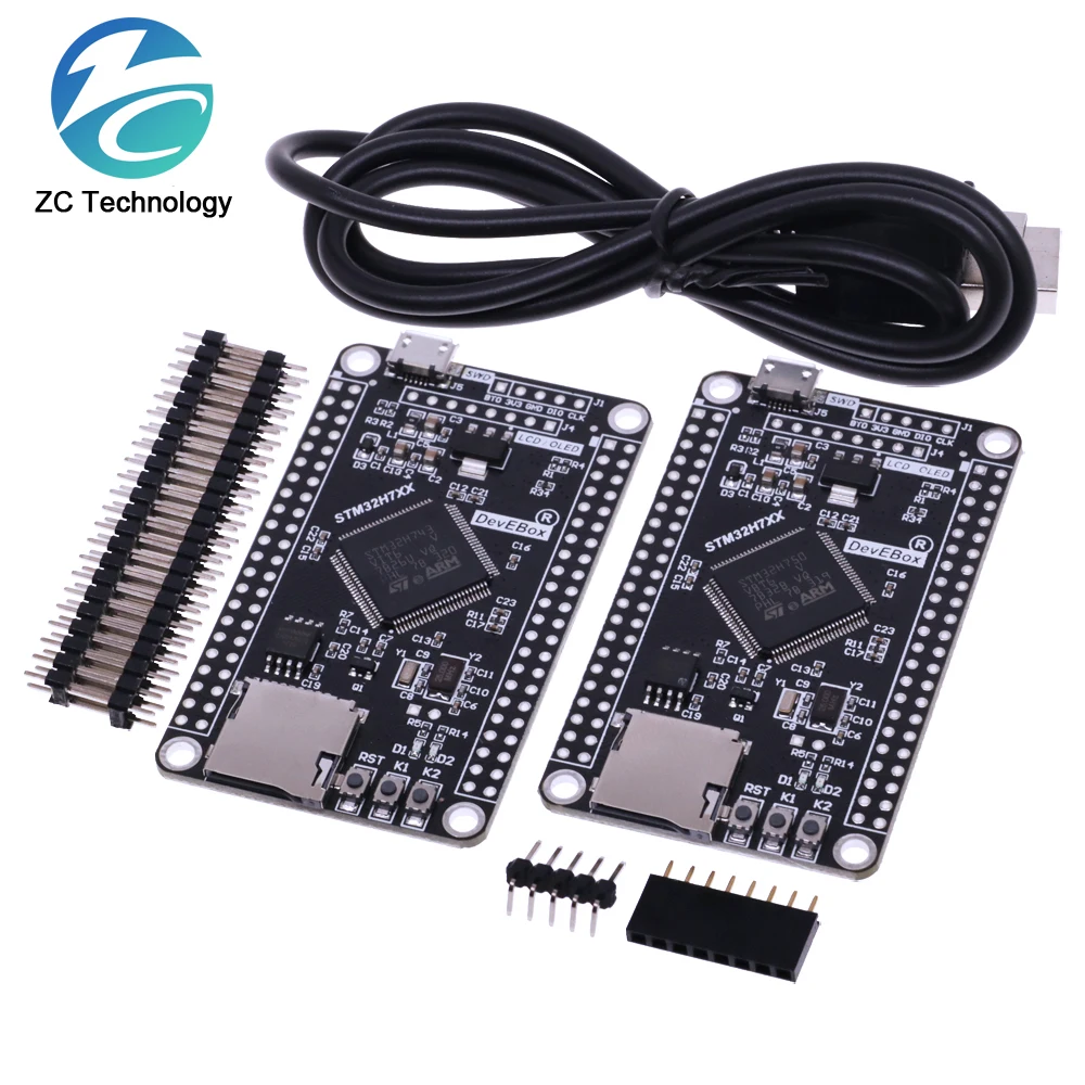 Placa de desarrollo STM32H750VBT6 STM32H743VIT6 STM32H7, placa de sistema STM32, interfaz TFT de placa central M7 con Cable USB
