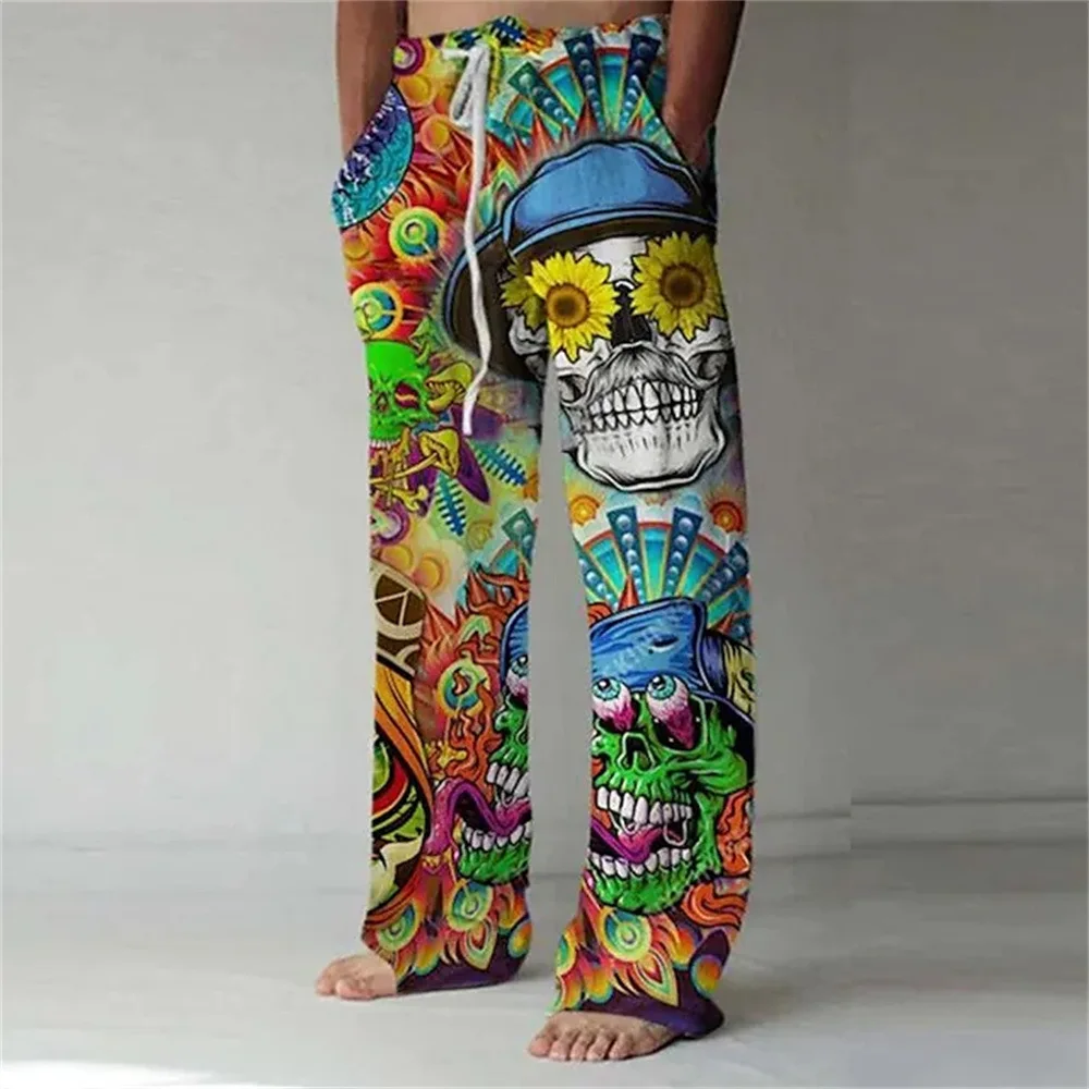 Pantalones anchos para hombre con estampado de estilo hip-hop impreso en 3D, pantalones de hombre modernos, cómodos y de alta calidad, pantalones de hombre con estampado a la moda.