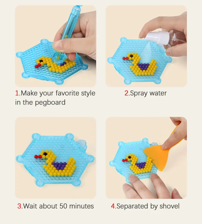 Paquete de recarga 300 unids/bolsa 36 colores 5mm cuentas de agua Spray cuentas mágicas rompecabezas educativos 3D accesorios para juguetes para niños