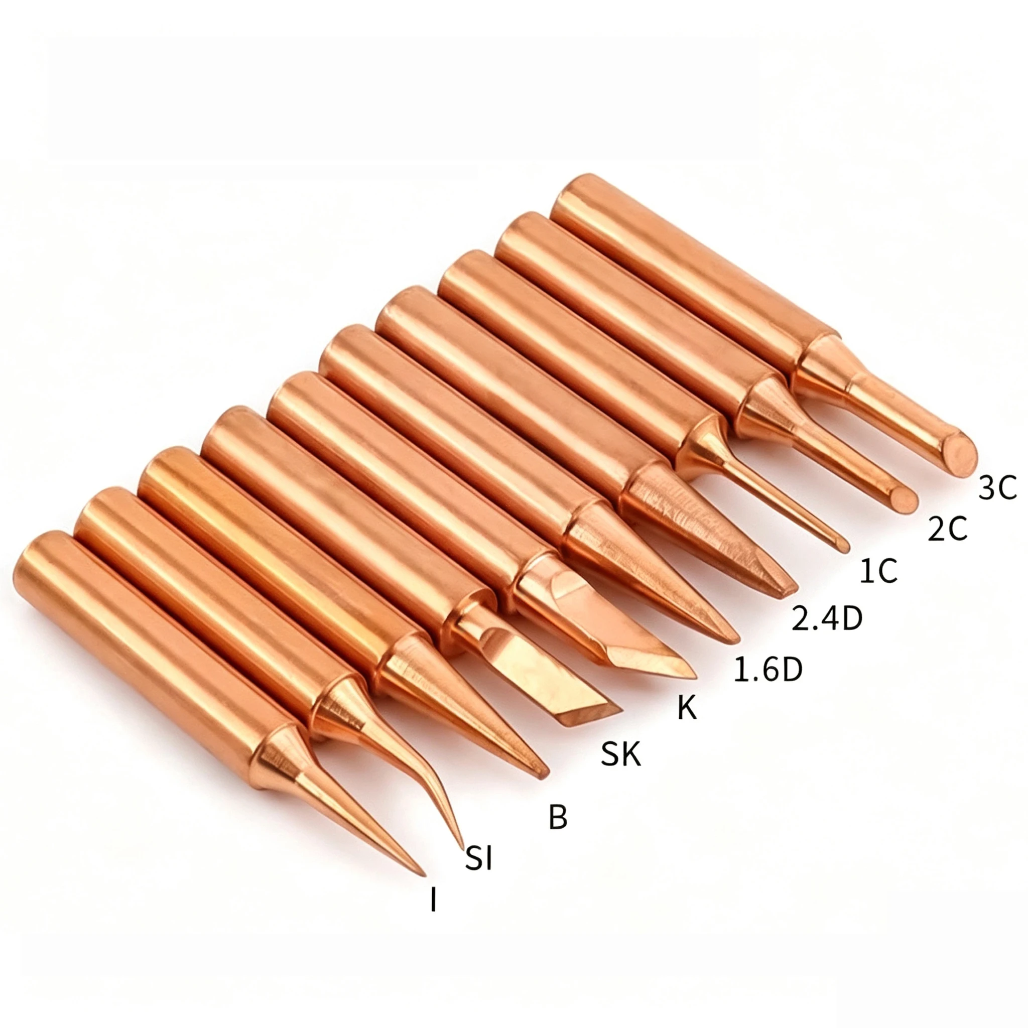 Punta de Soldador Original de Cobre Puro 900M, Juego de Puntas de Soldador de Cobre Desnudo Caliente para Soldadura Eléctrica