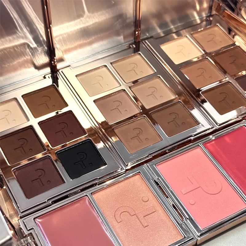 Patrick-Ta, Marcas de Maquillaje de Nicho Europeas y Americanas, Paleta de Sombras de Ojos de 6 Colores Completamente Mate, Rubor en Crema y Rubor en Polvo