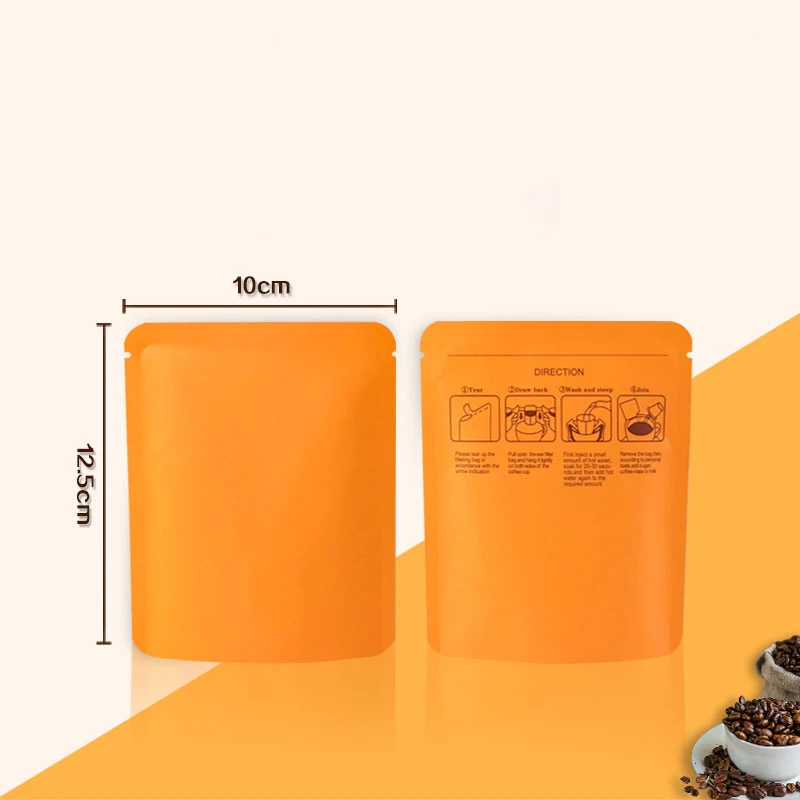 TETP 100 Uds. Bolsas de café de papel de aluminio con apertura superior para el hogar para té en polvo azúcar nuez embalaje bolsas de almacenamiento de sellado térmico portátiles