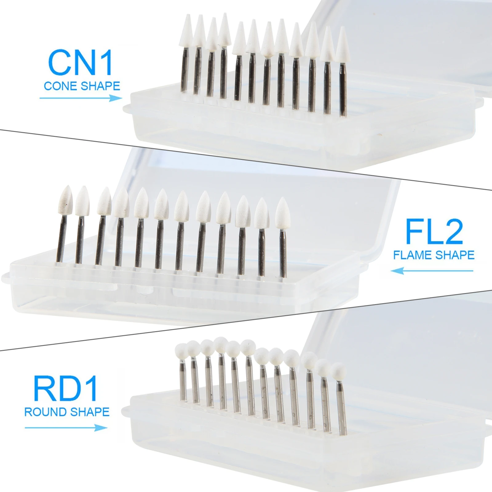 Kit de pulido compuesto para laboratorio Dental, brocas RA /HP de 2,35 MM, FG, 1,6mm, FL2/CN1/RD1, pulidor de dientes mezclados, herramientas dentales