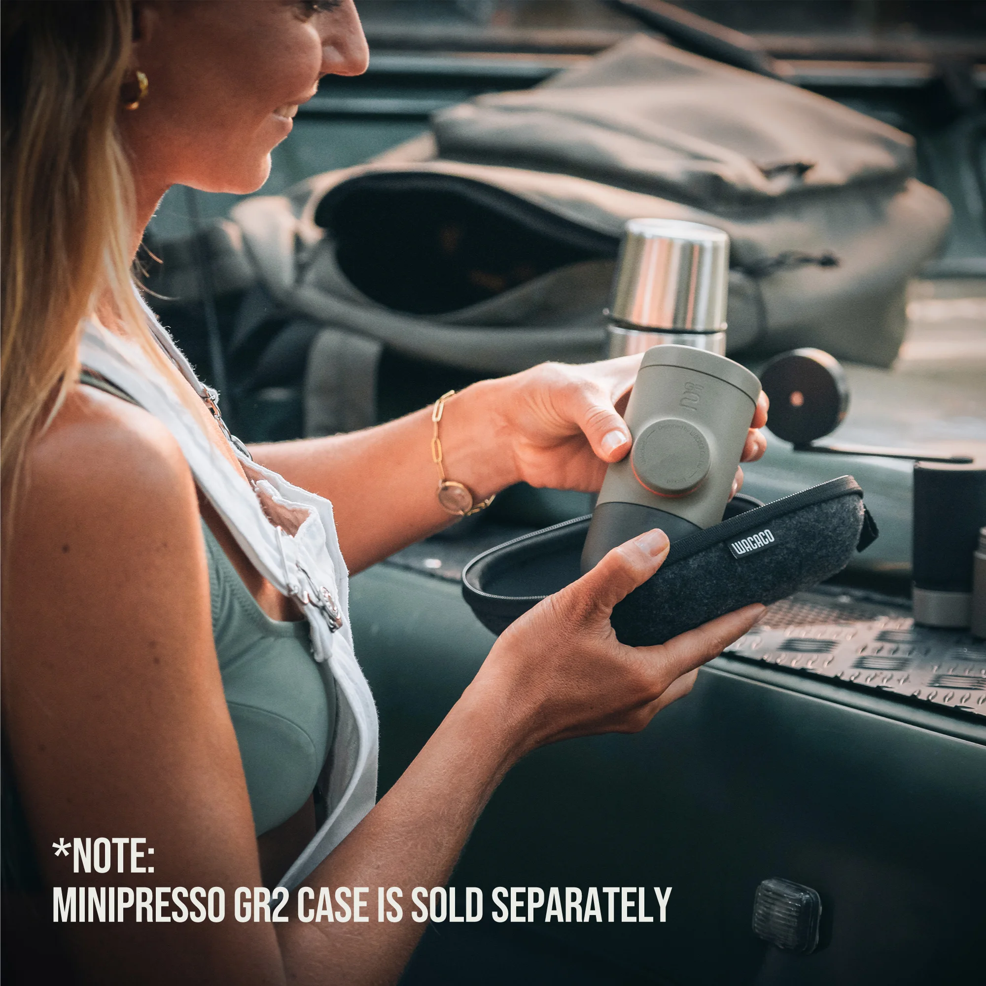 WACACO Minipresso GR2, sin electricidad, máquina de café expreso para café molido compatible con exteriores, cafetera portátil,
