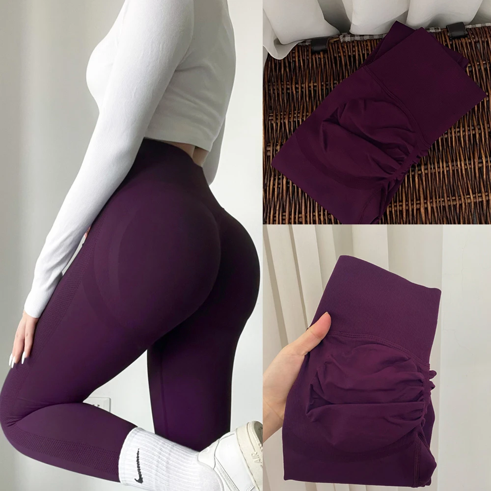 Mallas de Yoga para mujer, pantalones ajustados de cintura alta para correr, mallas deportivas con realce, mallas deportivas para gimnasio, entrenamiento atlético para correr para mujer