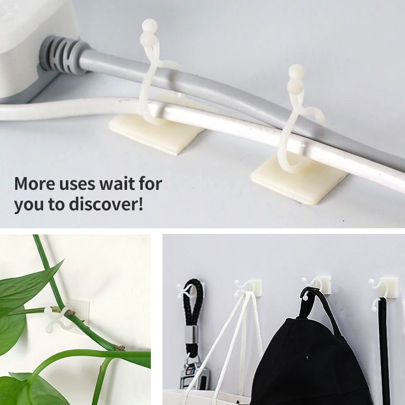 Gancho de hebilla fija autoadhesivo para pared trepadora de plantas, accesorio atado, gancho de hebilla de vid, Clips de vid trepadora para pared de plantas de jardín