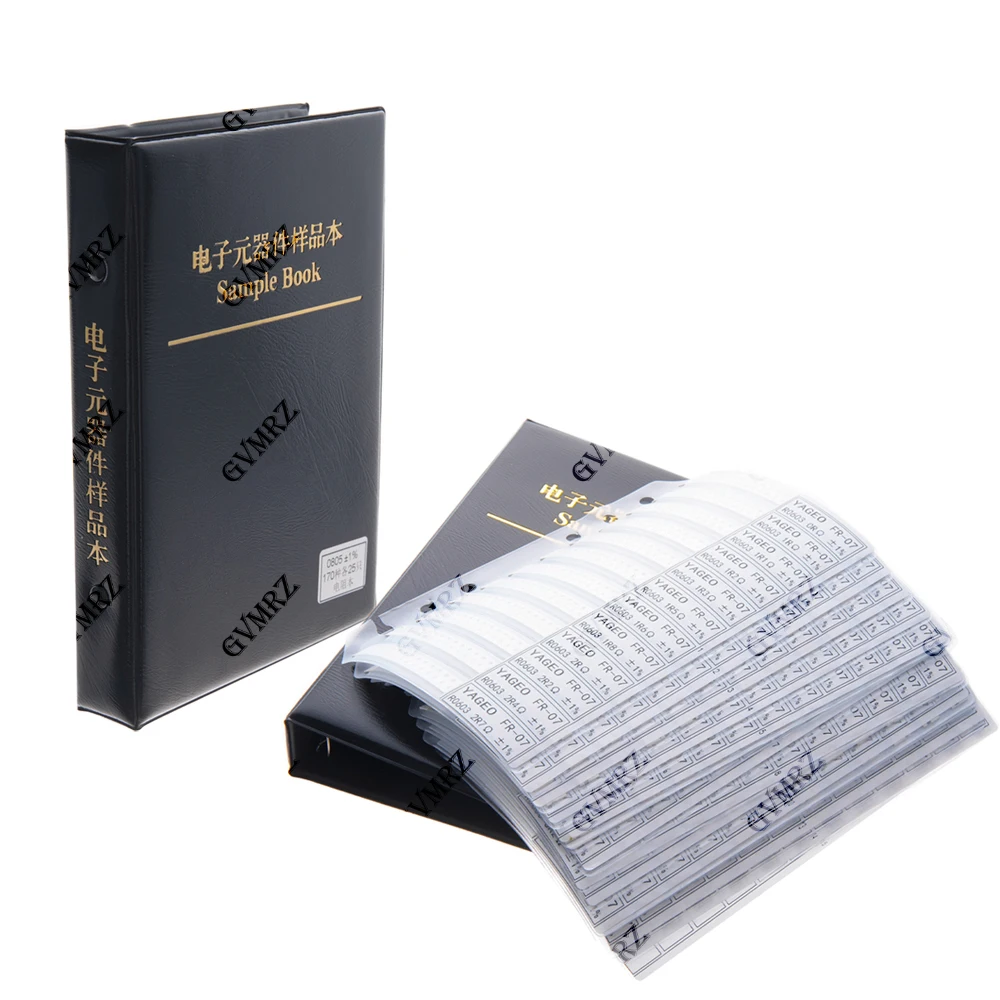 Kit de Resistores 1% FR-07, 170 Valores, SMD, Kit de Surtido de Resistores en Libro, 0201 0402 0603 0805 1206, 0R-10M, Libro de Muestras SMD para DIY