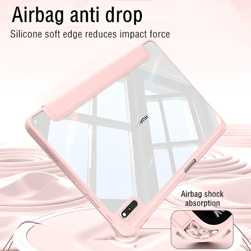 Funda acrílica transparente para Huawei Matepad Air 11,5 2023 11 10,4 Pro 11 10,8, funda con soporte para lápiz para Honor Pad V6 V7, fundas de 10,4 pulgadas