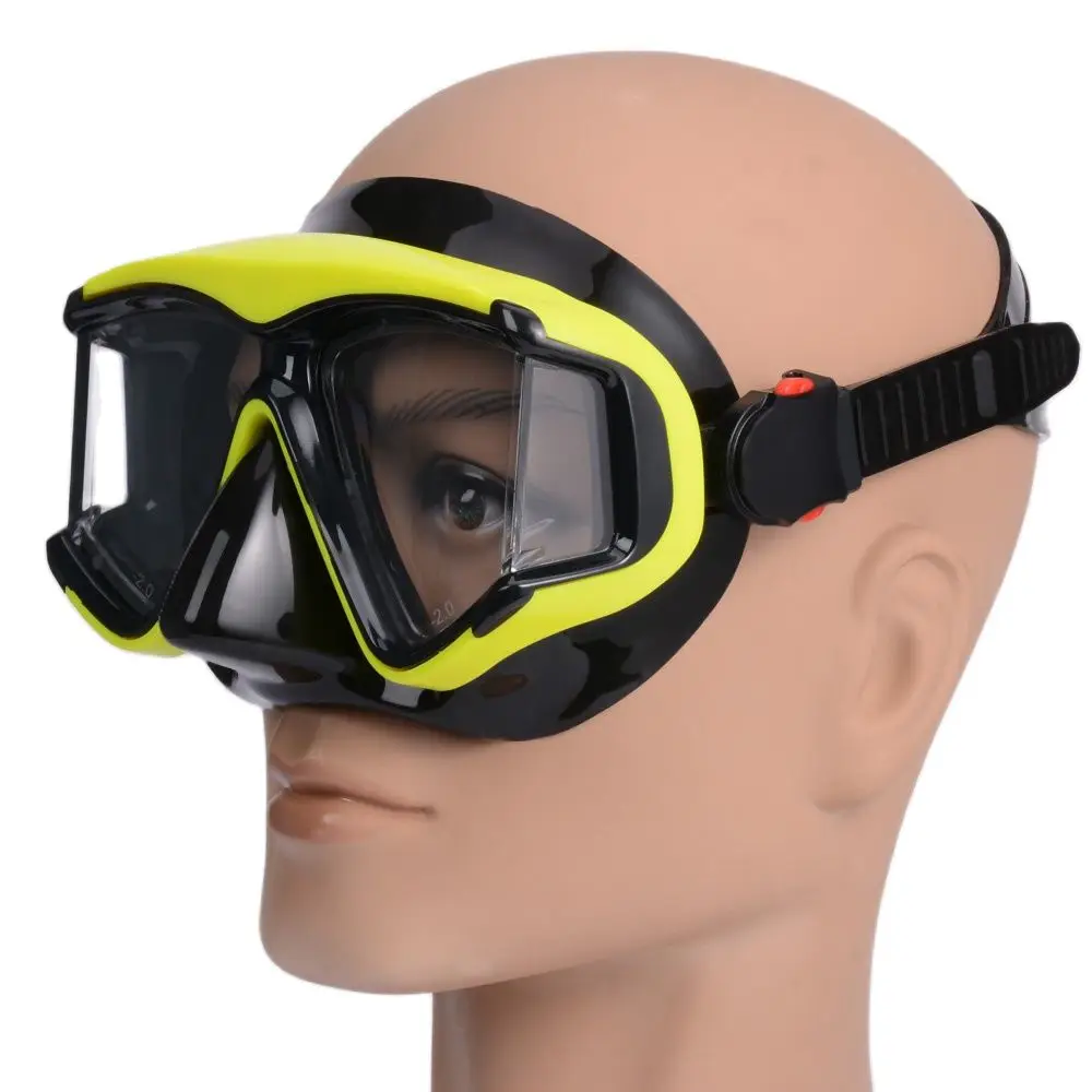 Juego de snorkel óptico para miopía, máscara de buceo, gafas de natación para miopía, vista panorámica, vista amplia, adultos y jóvenes-1,0 a-6,0