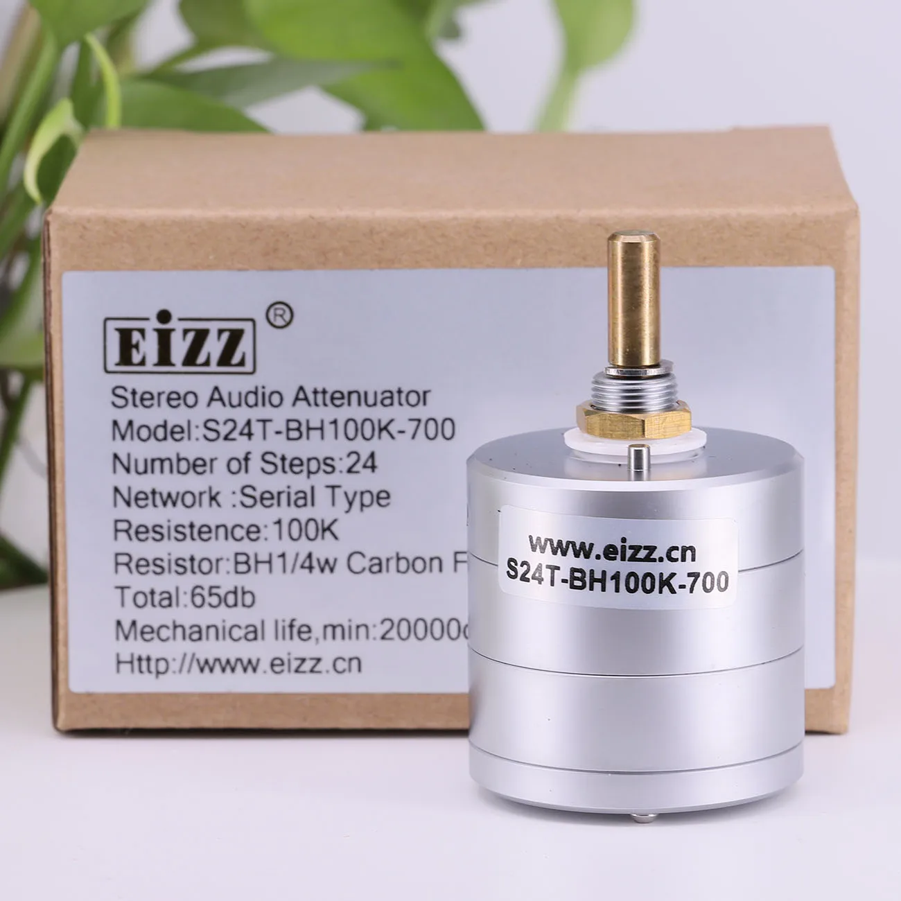 1 unidad EIZZ estéreo de 2 canales 10K 25K 50K 100K 250K potenciómetro de volumen de 24 pasos atenuador de Audio escalonado LOG para Audio Hifi DIY