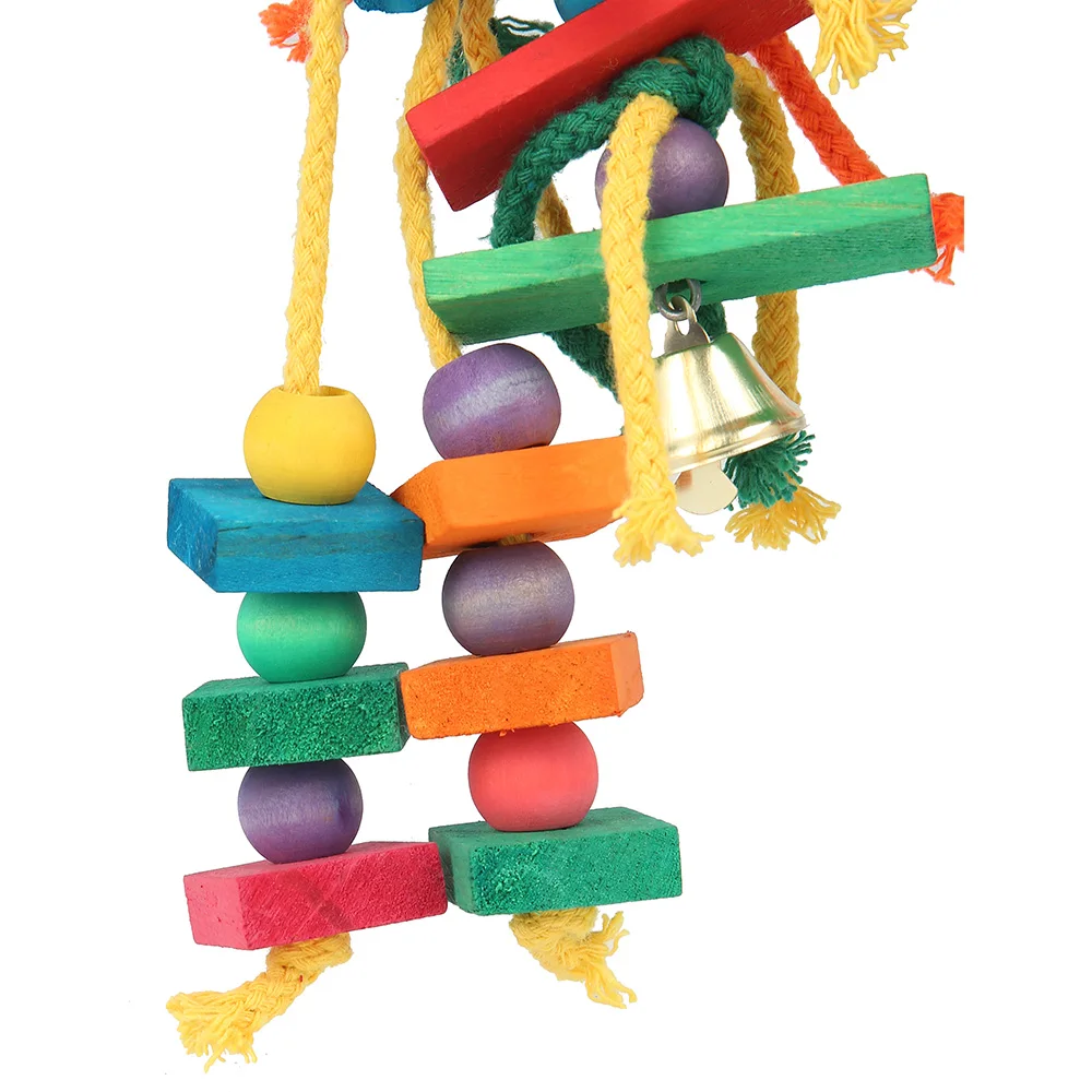 Juguetes de madera para loros y pájaros, jaula para pájaros de amor, juguetes divertidos de entrenamiento para pájaros, cuerda de algodón, juguete para loros, resistente a mordeduras, juguete para rasgar pájaros, producto para mascotas
