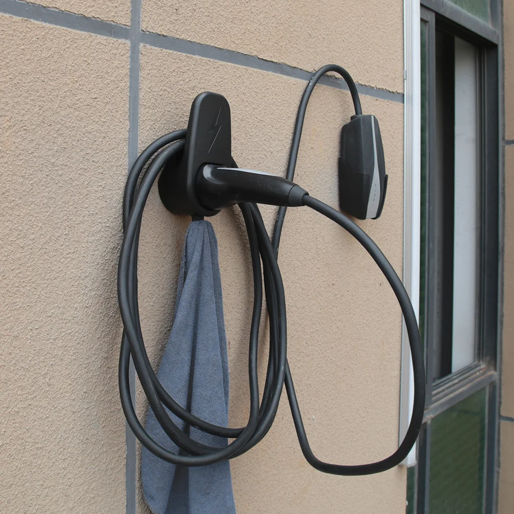 Soporte de Cable de carga de coche para Tesla Model 3 Y, accesorios de montaje en pared con soporte de chasis, conector, soporte de cargador