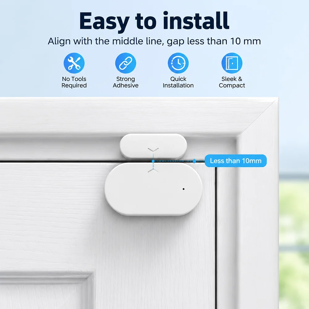 Sensor de puerta y ventana Zigbee 3.0, requiere Zigbee Gateway, funciona con Smart Life, Yandex, Alexa, Zigbee2MQTT, ZHA, Home Assistant