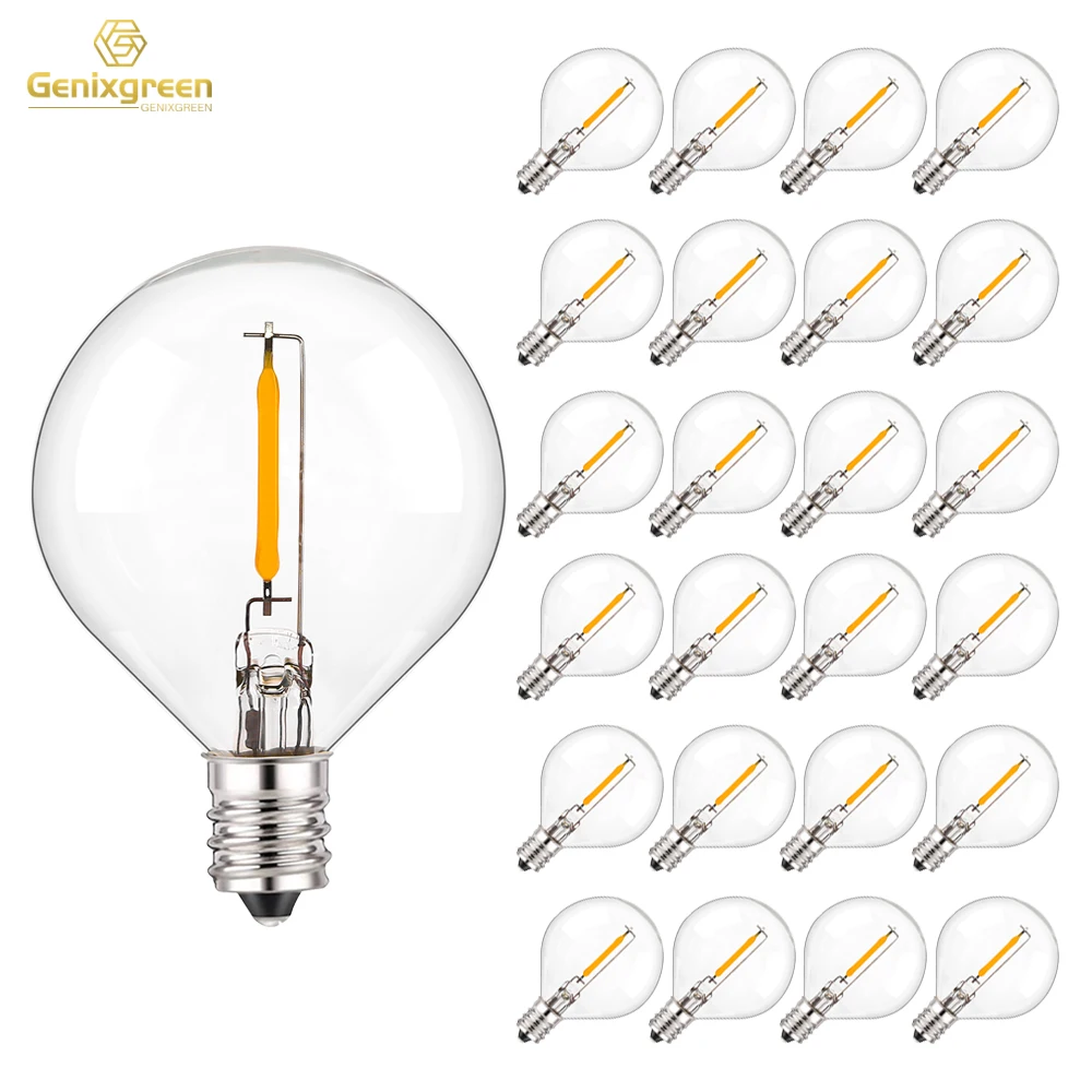 G40 bombillas de repuesto de luz LED E12 220V 110V bombilla de globo blanco cálido 2200K 10W equivalente decoración interior y exterior