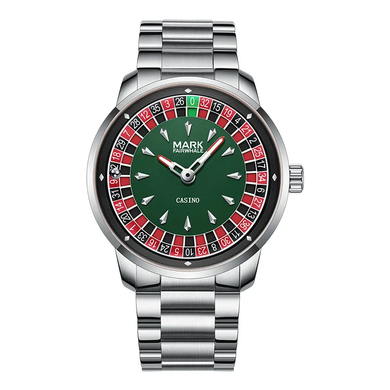 Reloj de Cuarzo para Hombre Mark Fairwhale 5031, Nueva Marca de Alta Gama, Esfera Digital Giratoria, Entretenimiento, Resistente al Agua, Luz Nocturna