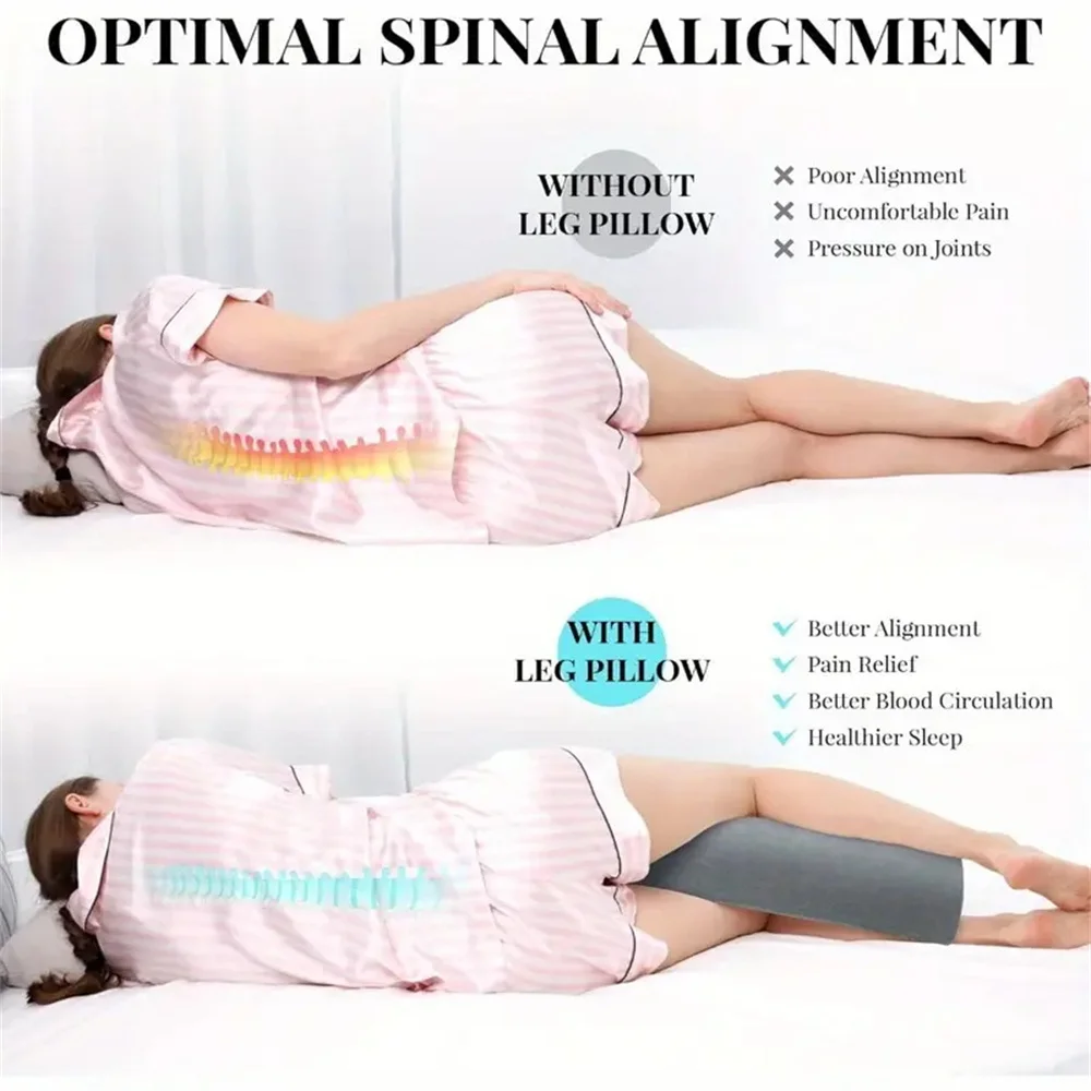 Reforzador de media luna, almohada semi-rollo para rodilla, soporte para tobillo y rodilla, elevación de espalda, alivio del cuello Lumbar, relleno de espuma viscoelástica de calidad para el dolor