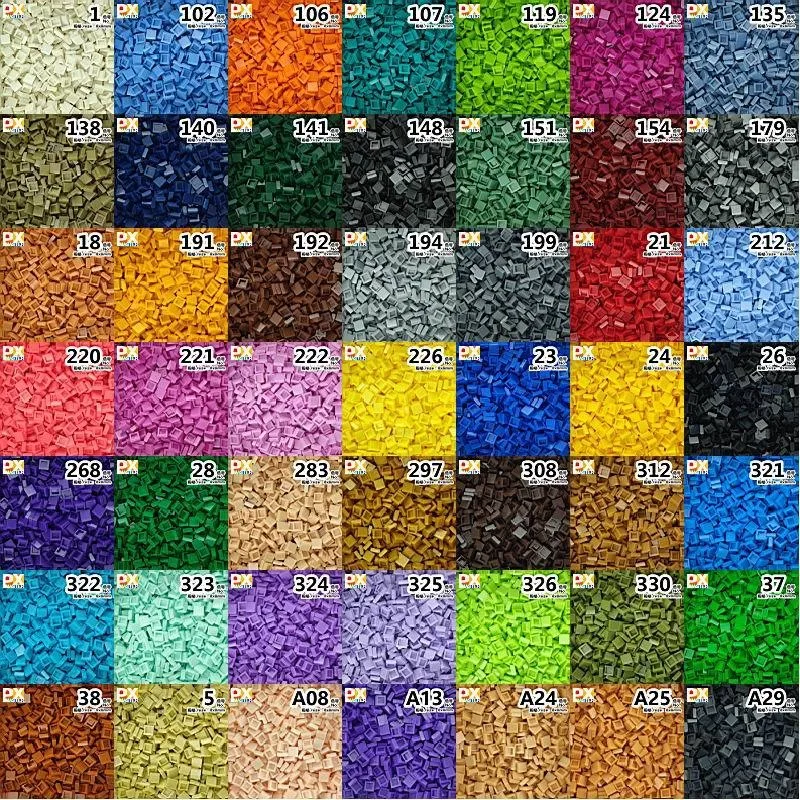 200/330/660 piezas de placas de partículas de píxeles MOC lisas 1x1, bloques de construcción DIY, ladrillos cuadrados planos, juguete para niños 3070