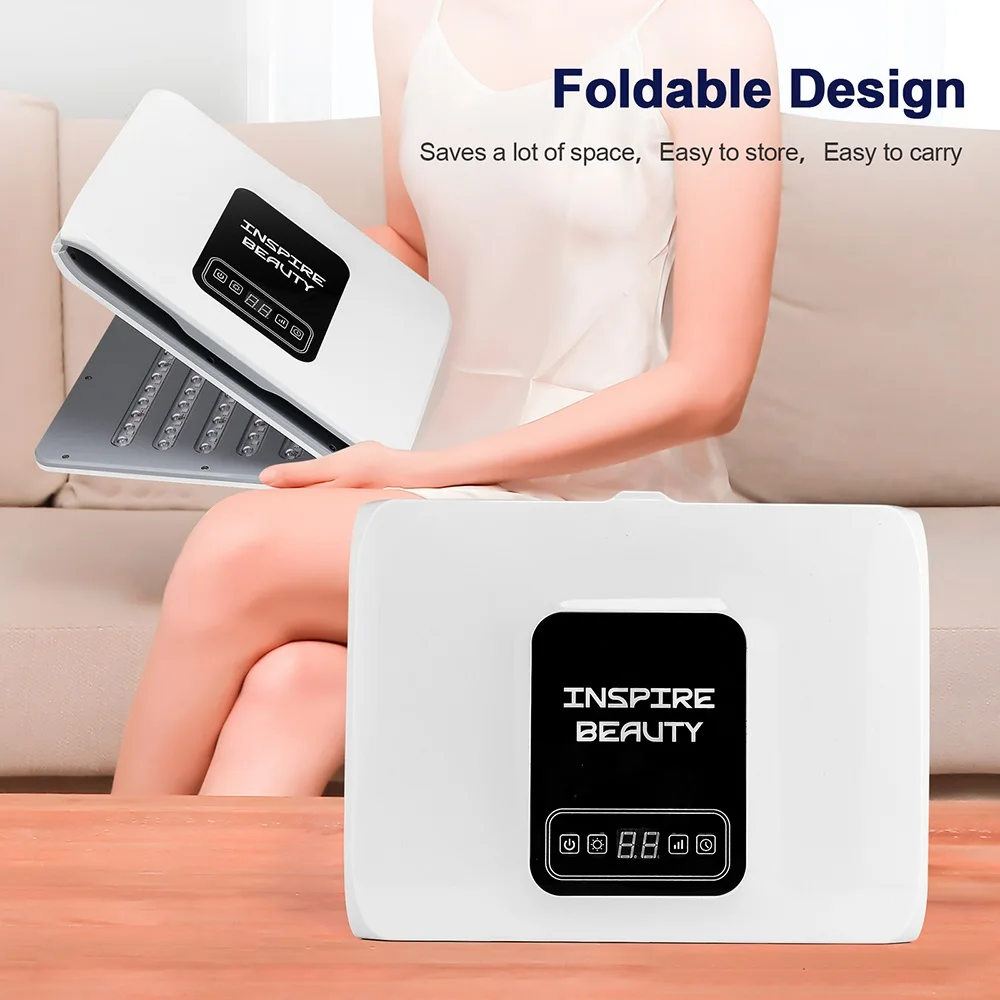 Máquina de fotones LED plegable de 160 LED, 7 colores, uso doméstico, salón de belleza, máscara LED para SPA corporal Facial, máquina PDT, máscara LED para el cuidado de la piel