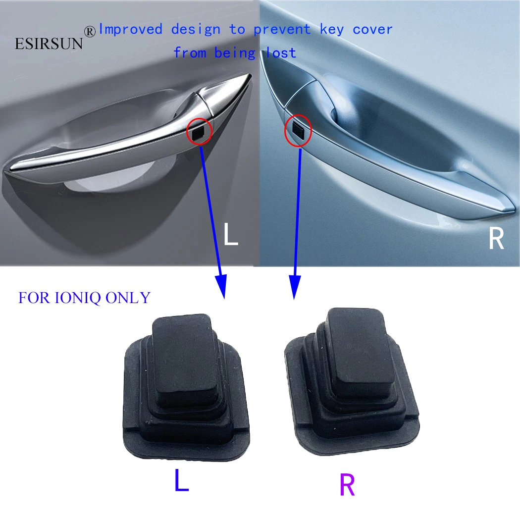 ESIRSUN puerta delantera manija de puerta Exterior cubierta de interruptor de botón pequeño apto para Hyundai IONIQ 2016 2017-2020 82651G2720 82661G2720