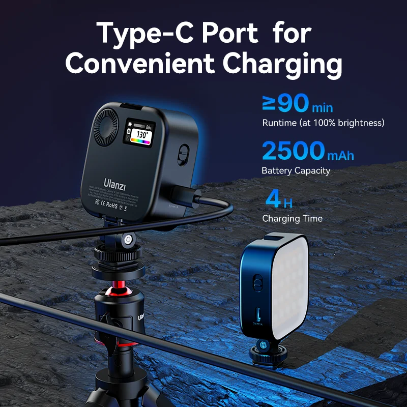 Ulanzi U60 RGB luz de vídeo 2500mAh Pockect luz de relleno 2500K-9000K para cámara teléfono trípode para fotografía vídeo transmisión en vivo