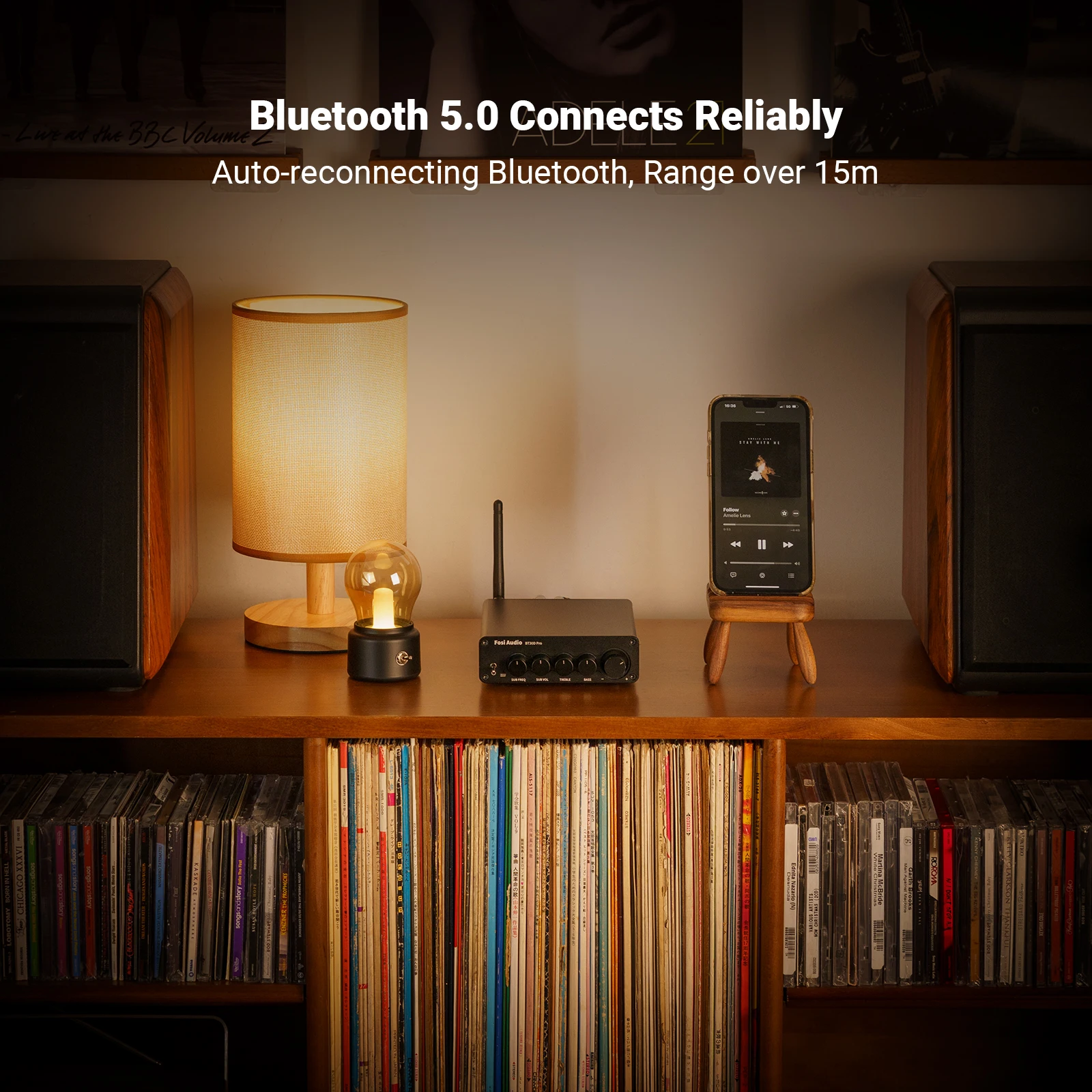 Fosi Audio BT30D PRO amplificador de potencia de sonido Bluetooth 2,1 canales Amp Audio Reciver para altavoz Subwoofer 165Wx2 + 350W