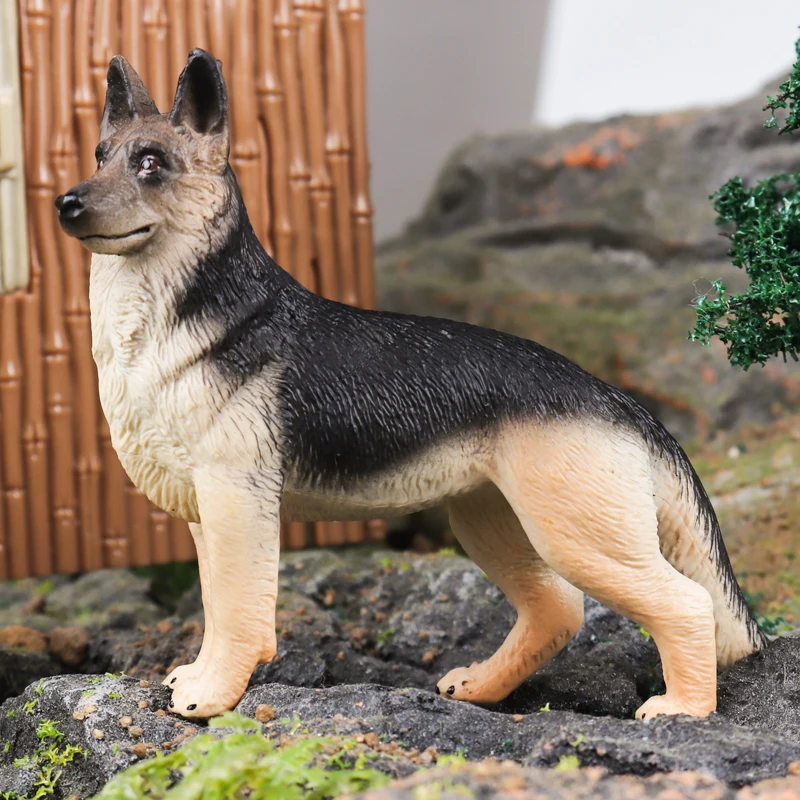 Oenux perro animales modelo Husky pastor alemán Rottweiler San Bernard figura de acción cachorro figuras PVC colección juguete chico regalo