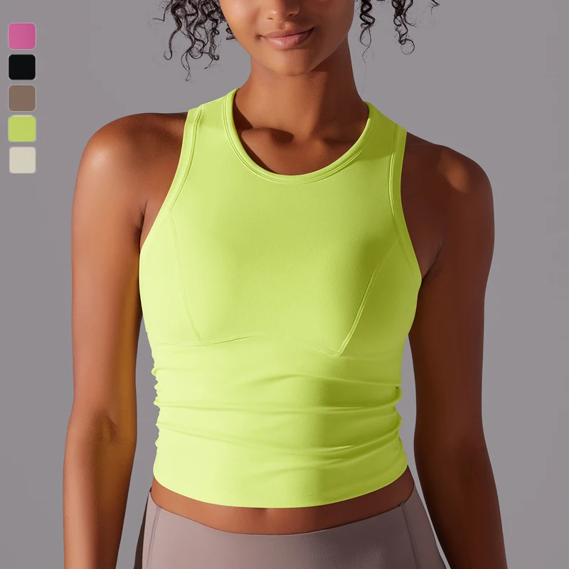 Top de gimnasio sin mangas para mujer, camiseta de Yoga superelástica, transpirable, secado rápido, chaleco de entrenamiento, ropa deportiva para correr