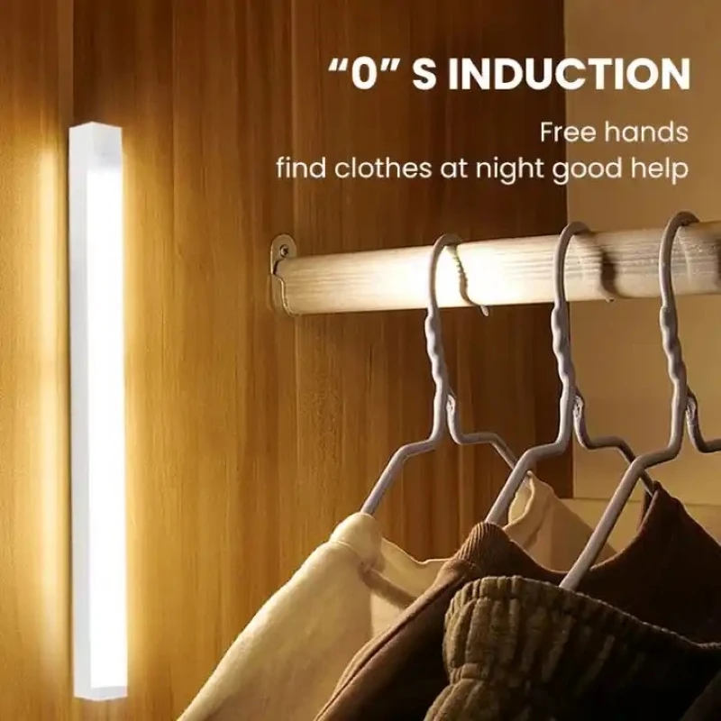 Luces LED nocturnas inalámbricas, luces con Sensor de movimiento, armario, cocina, luces nocturnas, Detector de dormitorio, armario de luz, escalera, retroiluminado