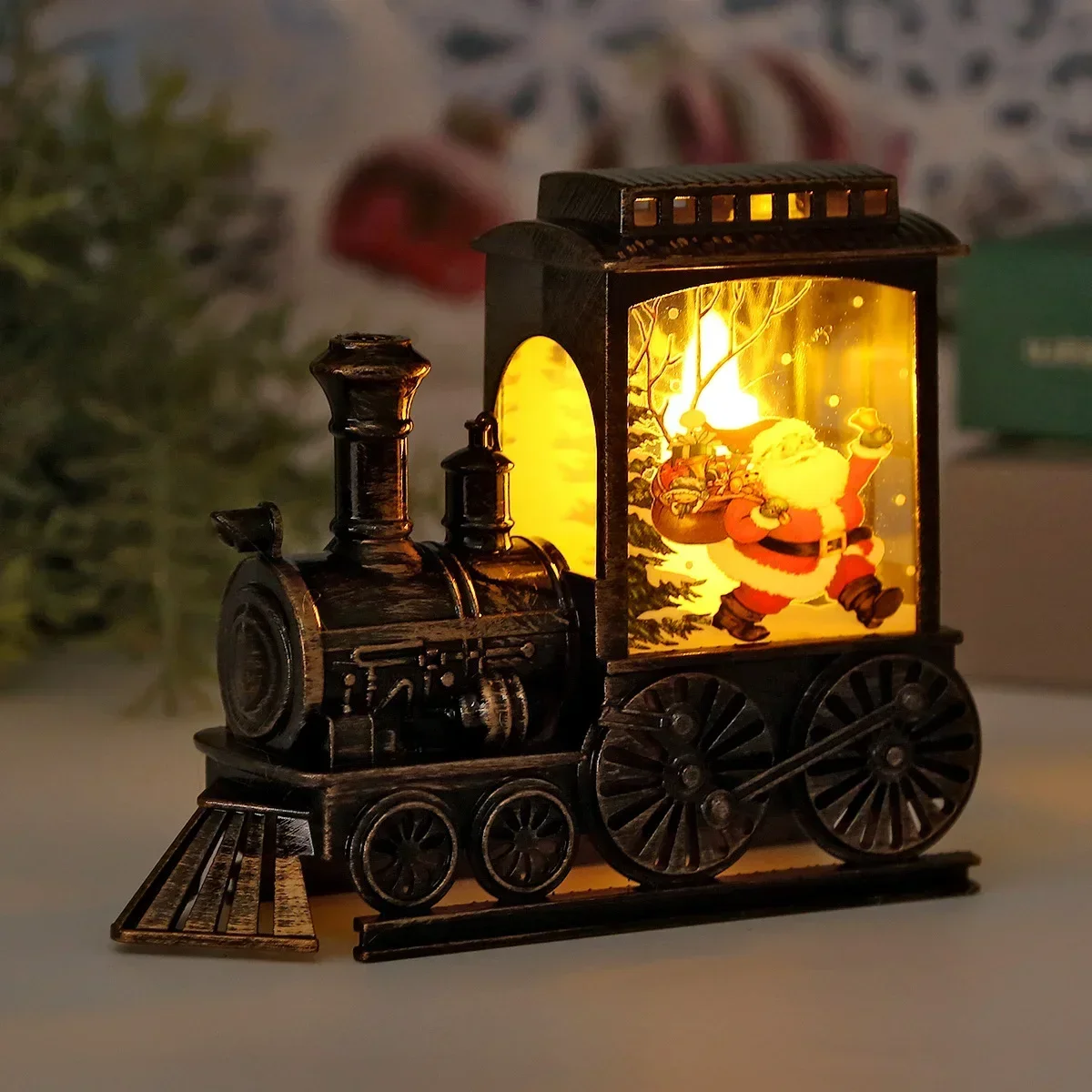 Luces LED de noche, lámpara de noche de tren portátil Vintage, linternas colgantes para exteriores alimentadas por batería, decoración festiva para fiesta de Navidad