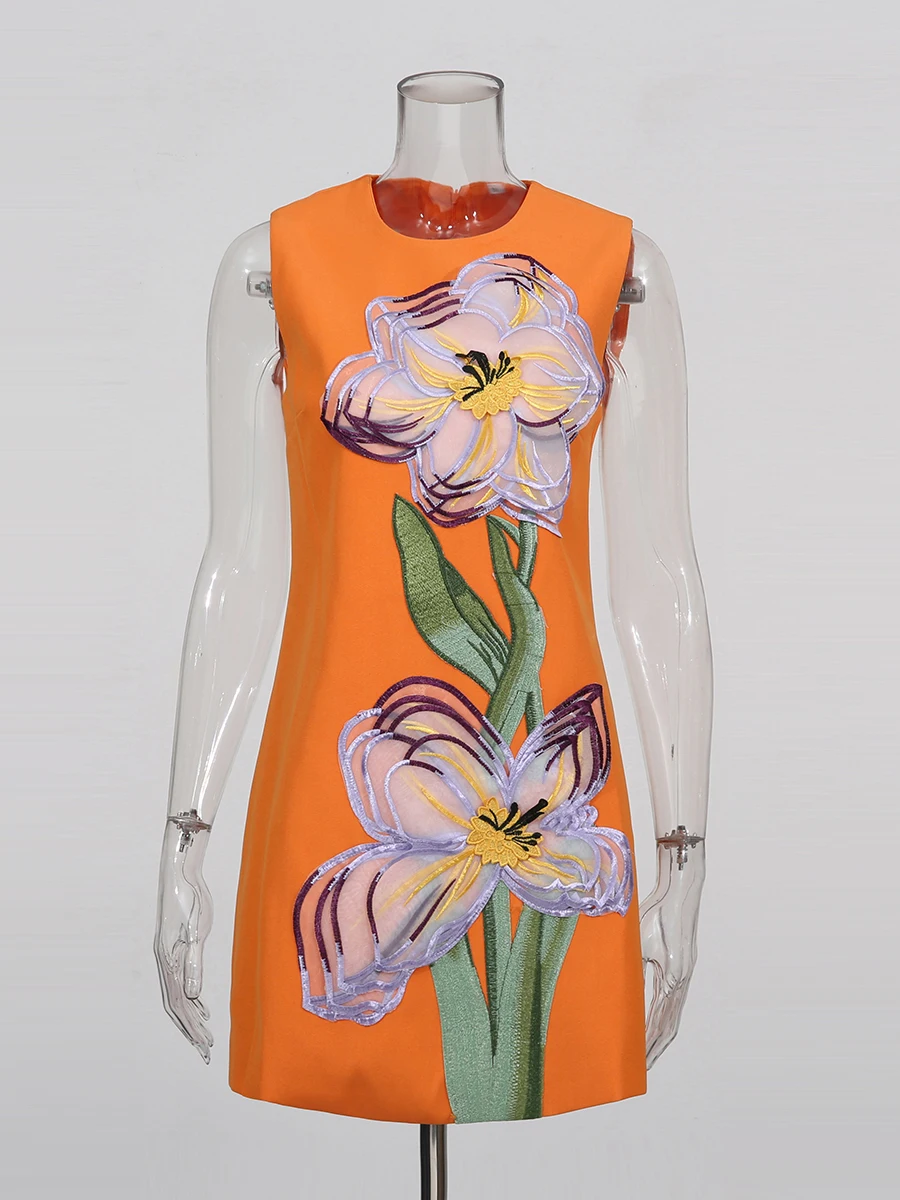 TWOTWINSTYLE, vestidos adelgazantes de colores empalmados con diamantes para mujer, minivestido sin mangas con cuello redondo y cintura alta con temperamento para mujer