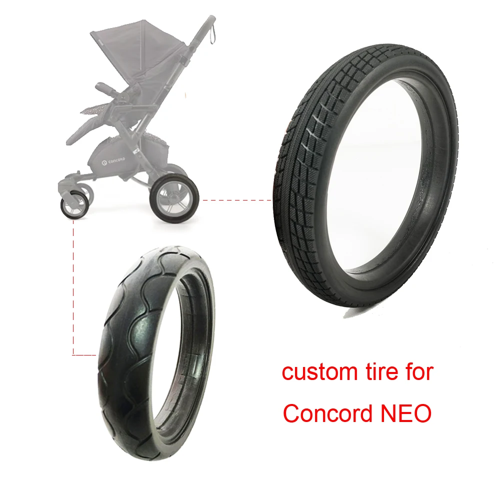 Neumático personalizado para rueda delantera o trasera Concord Neo, cubierta de neumático sin cámara de PU con banda de rodadura, accesorios de repuesto para Buggy de bebé