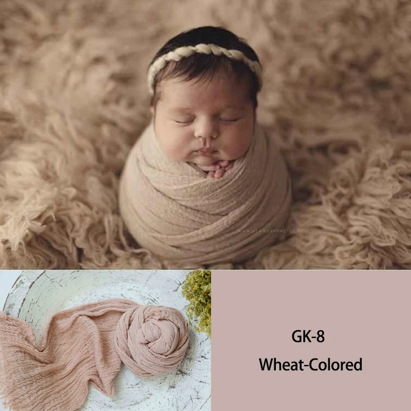 Seersucker-envoltura para fotografía de recién nacido, accesorios de gasa de algodón suave, manta envolvente para bebé, cesta de fotos para estudio infantil, accesorios de fondo