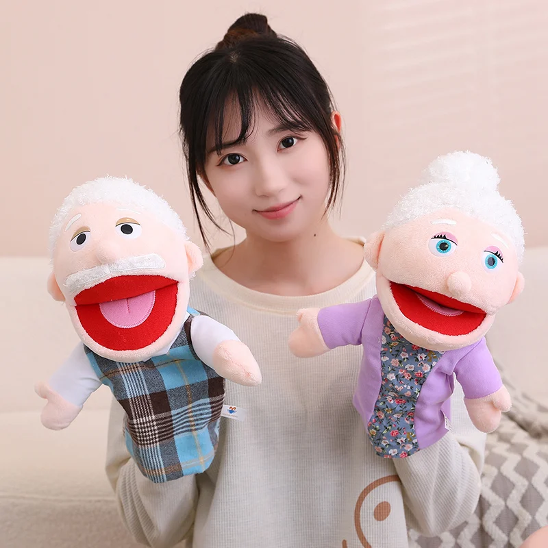 Marioneta de dedo y mano de felpa para niños de 28-33cm, actividad Popular, juego de rol para niño y niña, accesorios para cuentos para dormir, juguetes de juego de rol familiares, muñeca