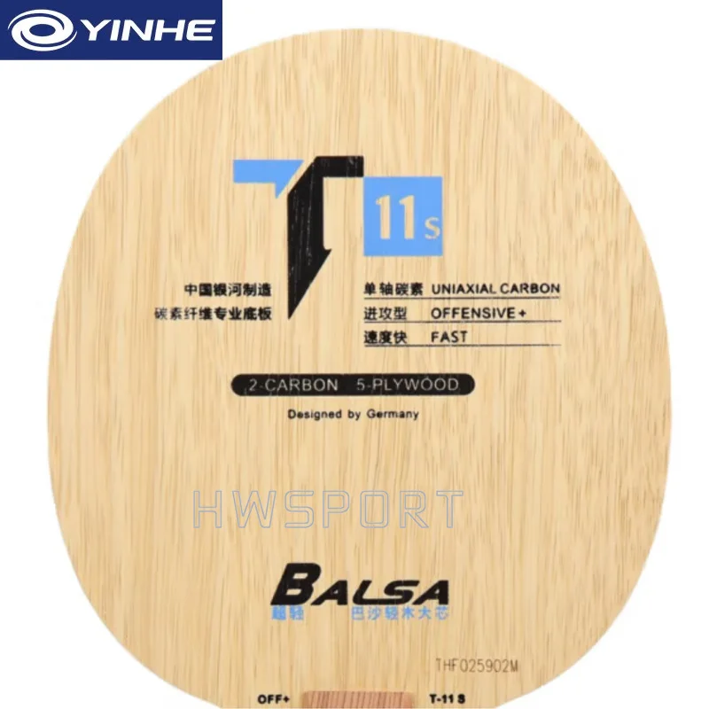 Hoja de tenis de mesa YINHE T11S, hoja de Ping Pong súper ligera, 5 madera, 2 carbono, ofensivo, 72g