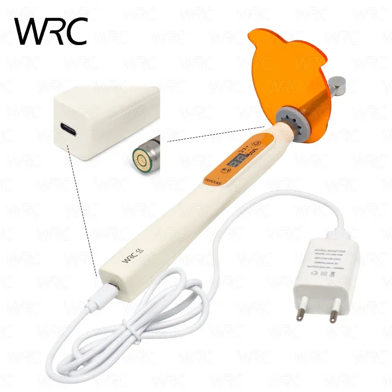 Lámpara de Curado Dental LED Inalámbrica de Alta Potencia 385-515nm, 4 Modos, Recargable por USB, Batería de Litio de 2200mA, Lámpara de Curado de Resina para Dentistas
