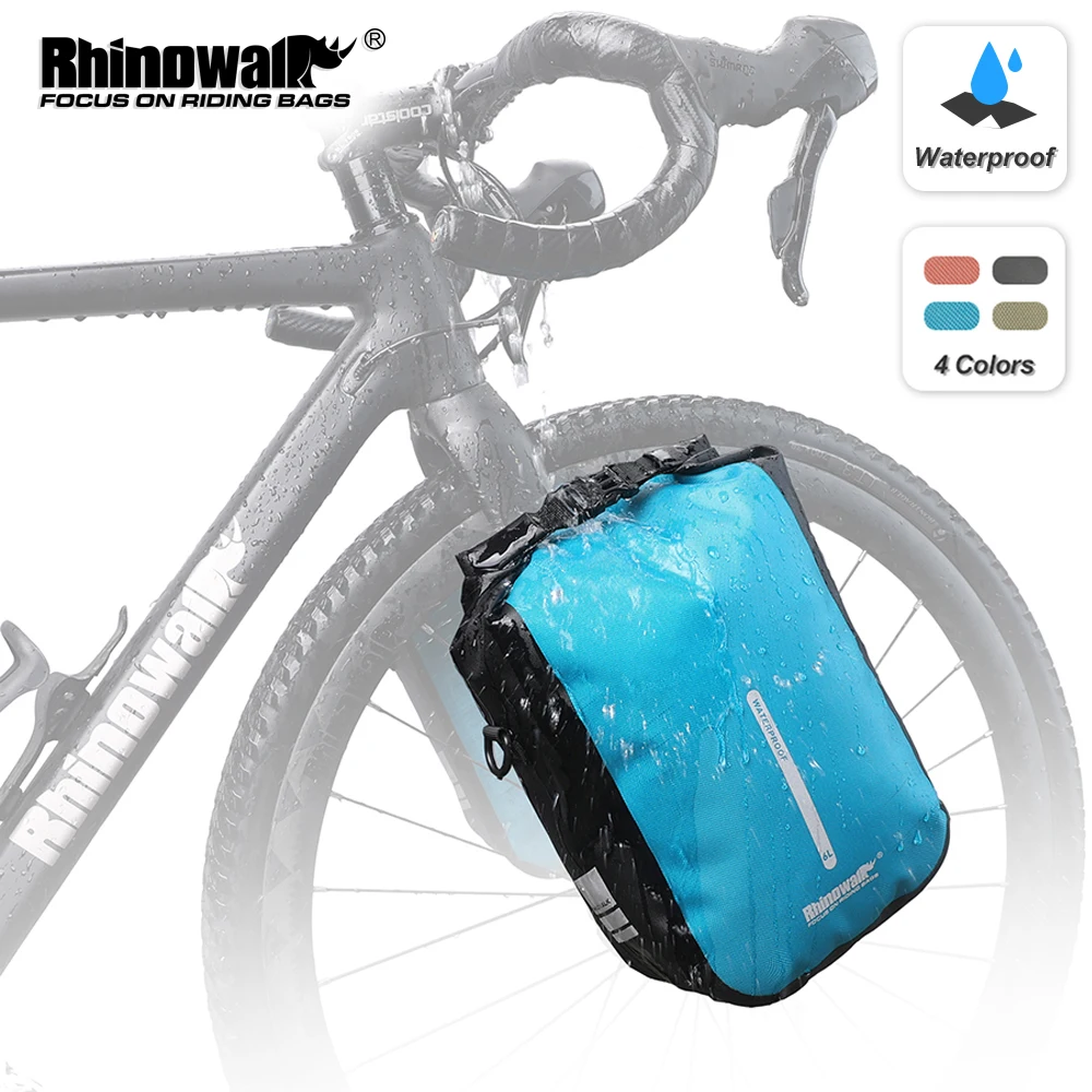 Rhinowalk-Bolsa para horquilla delantera de bicicleta, paquete de 4L-6L de liberación rápida para bicicleta de montaña y carretera, bolso de hombro para ciclismo, bolsa de almacenamiento