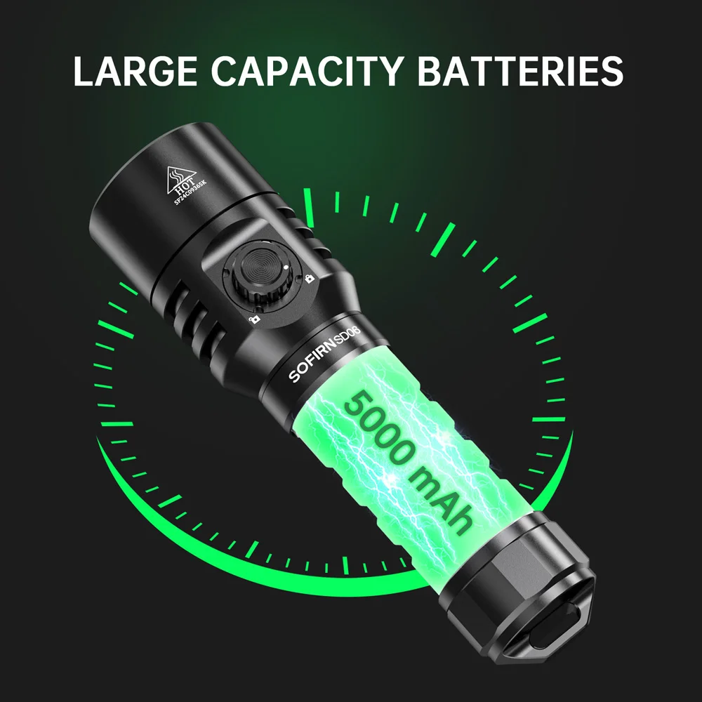 Linterna de Buceo SOFIRN SD06 SFT70 3200lm Recargable, Linterna LED Subacuática Profunda para Buceo, Potente Abajo de 100M