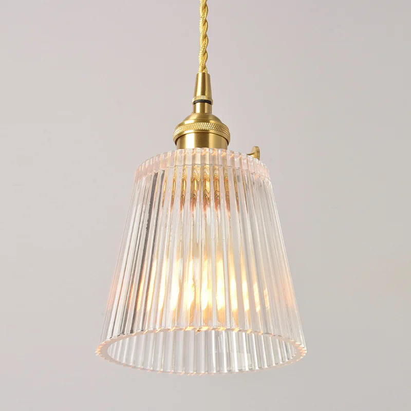 Lámpara colgante de cristal a rayas Noridc Vintage, luces colgantes Retro para comedor, cocina, decoración de cabecera de dormitorio, luz colgante