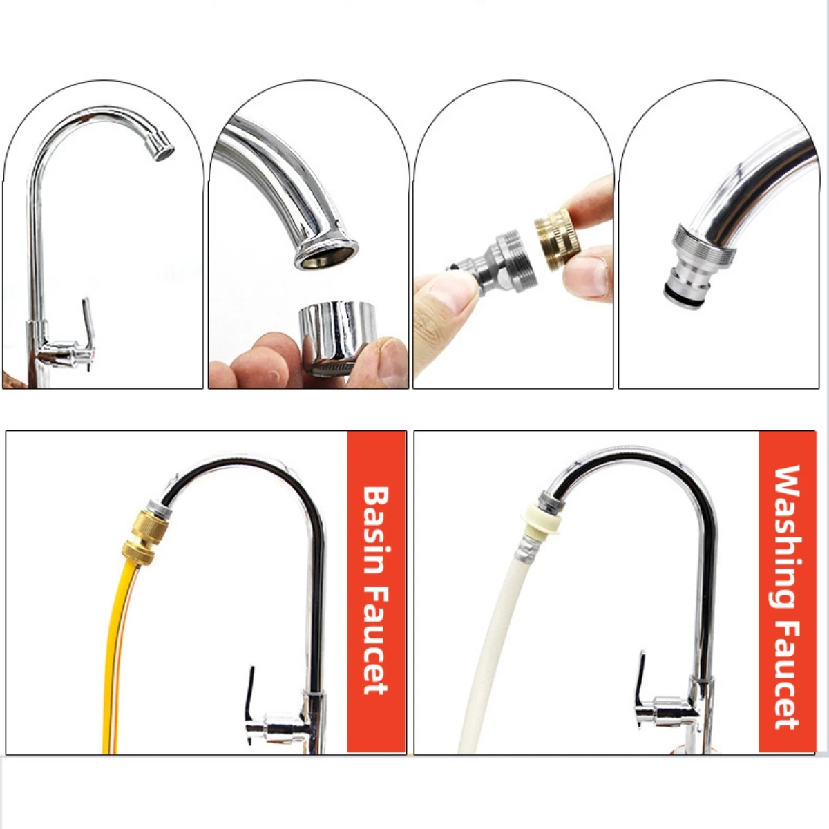 Adaptador de rosca macho/hembra de 1/2 ", 3/4", grifo de agua, tetina para lavadora, conector rápido, accesorios convertidores de grifo de jardín y patio