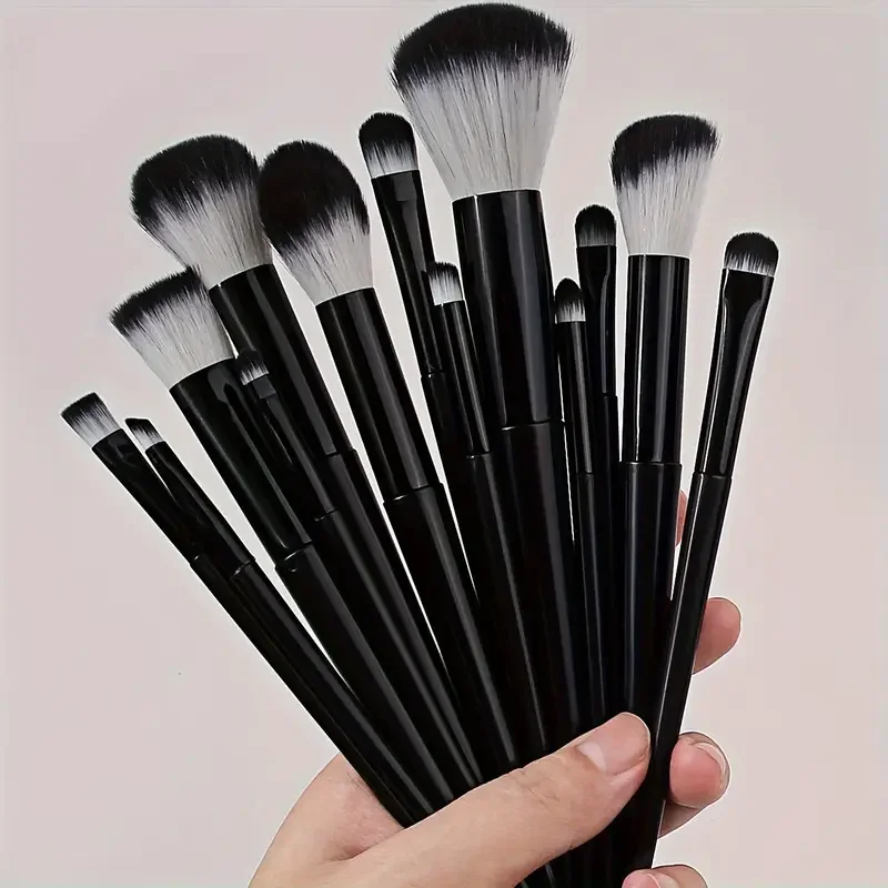 NUEVO Set de 13 Brochas de Maquillaje Suaves y Esponjosas para Sombra de Ojos, Base, Rubor, Iluminador y Corrector, Herramienta de Belleza Femenina, Regalo de Navidad