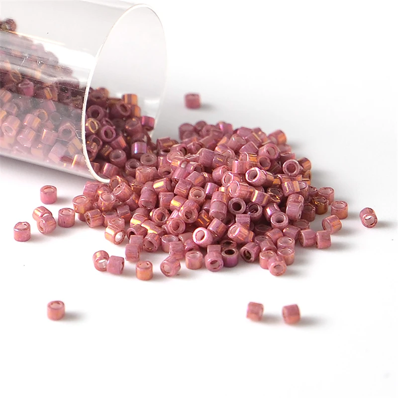 10g/tubo JP Miyuki Delica 11/0 cuentas de semilla de vidrio cuentas de semilla de Color metálico espaciador redondo para hacer joyería hecha a mano DIY
