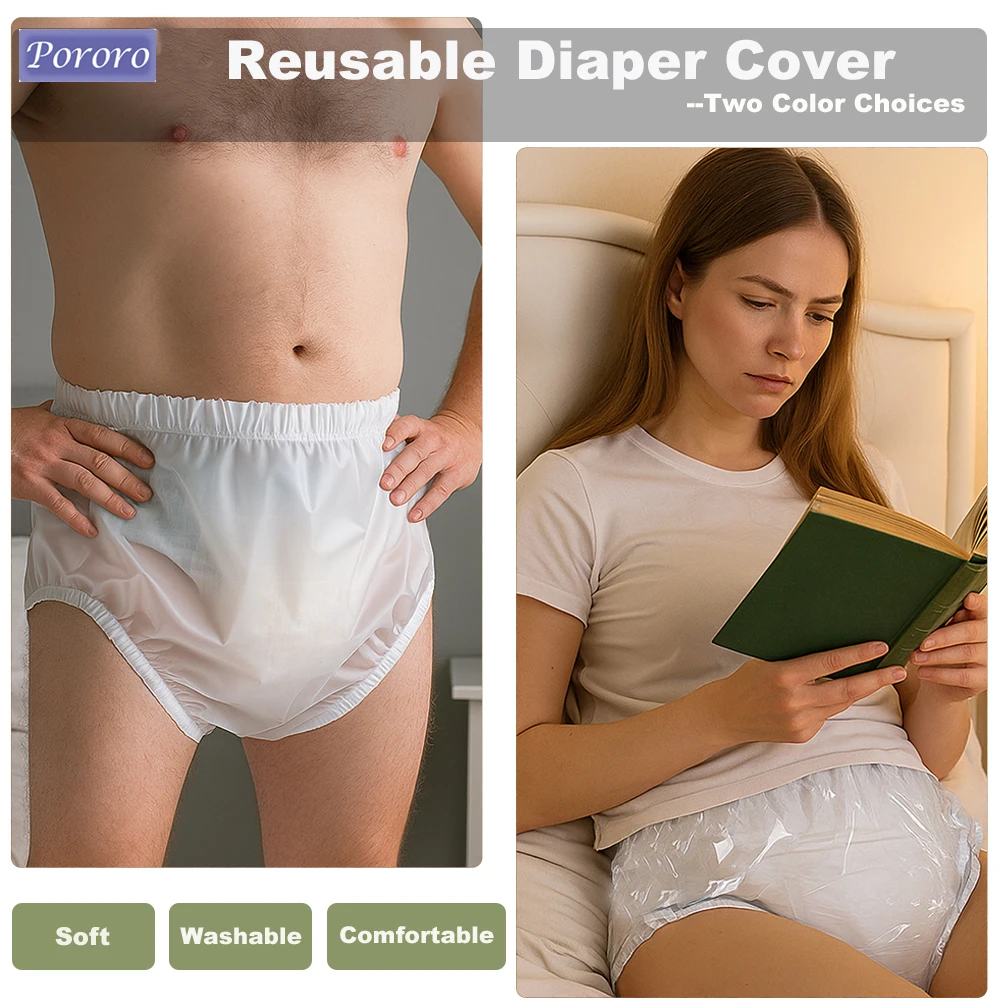 Pañal de tela reutilizable para adultos, cubierta extraíble, pantalones para incontinencia, protección impermeable para ir en la parte superior con pañales y calzoncillos, 2 uds.